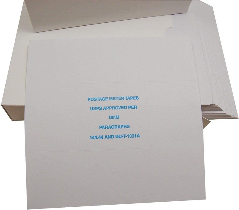 Compatible Replacement Quad Tape Sheet, Postage Meter Tapes, 75 Strips/Pack, 300 Impressions